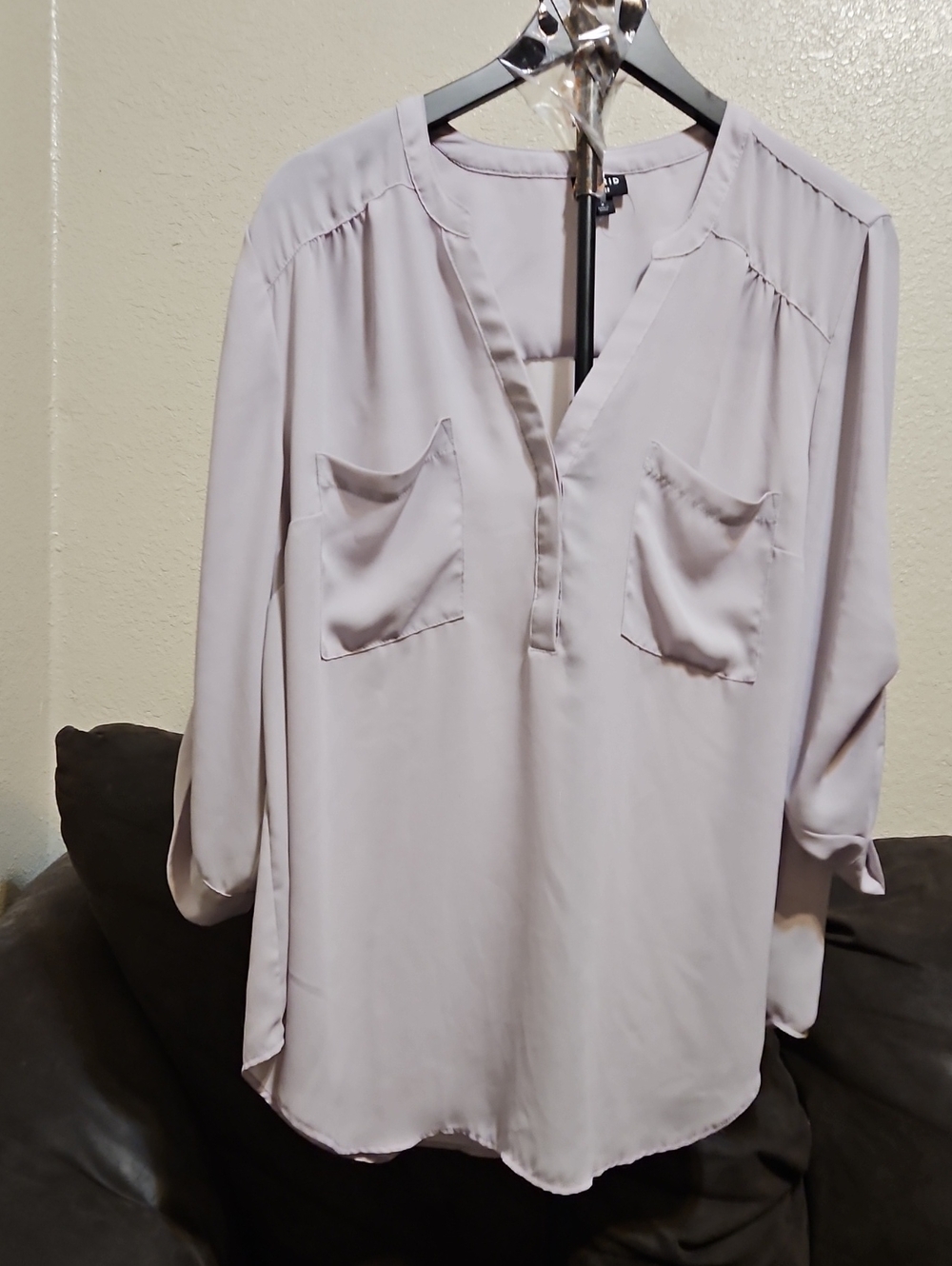 torrid Light Lavender V-Neck Tunic with Front Pockets